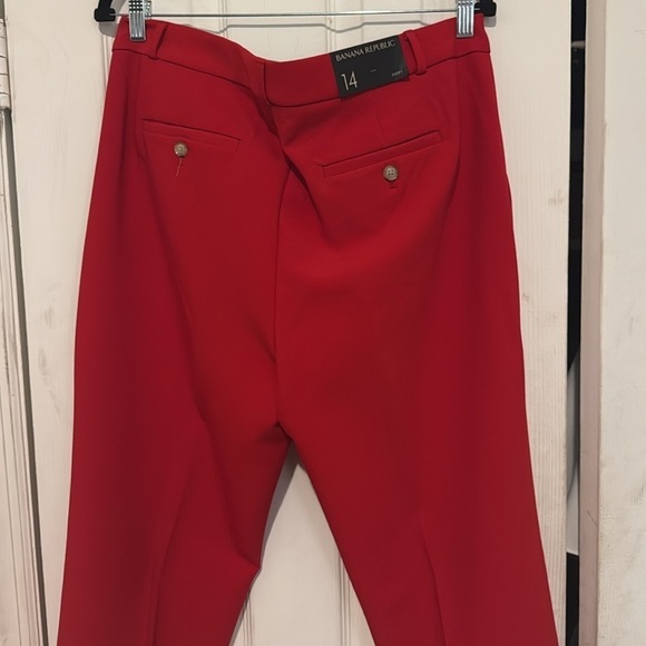 Banana Republic Avery Straight-Fit Mid-Rise Red pant size 14 New With Tags - Picture 5 of 11